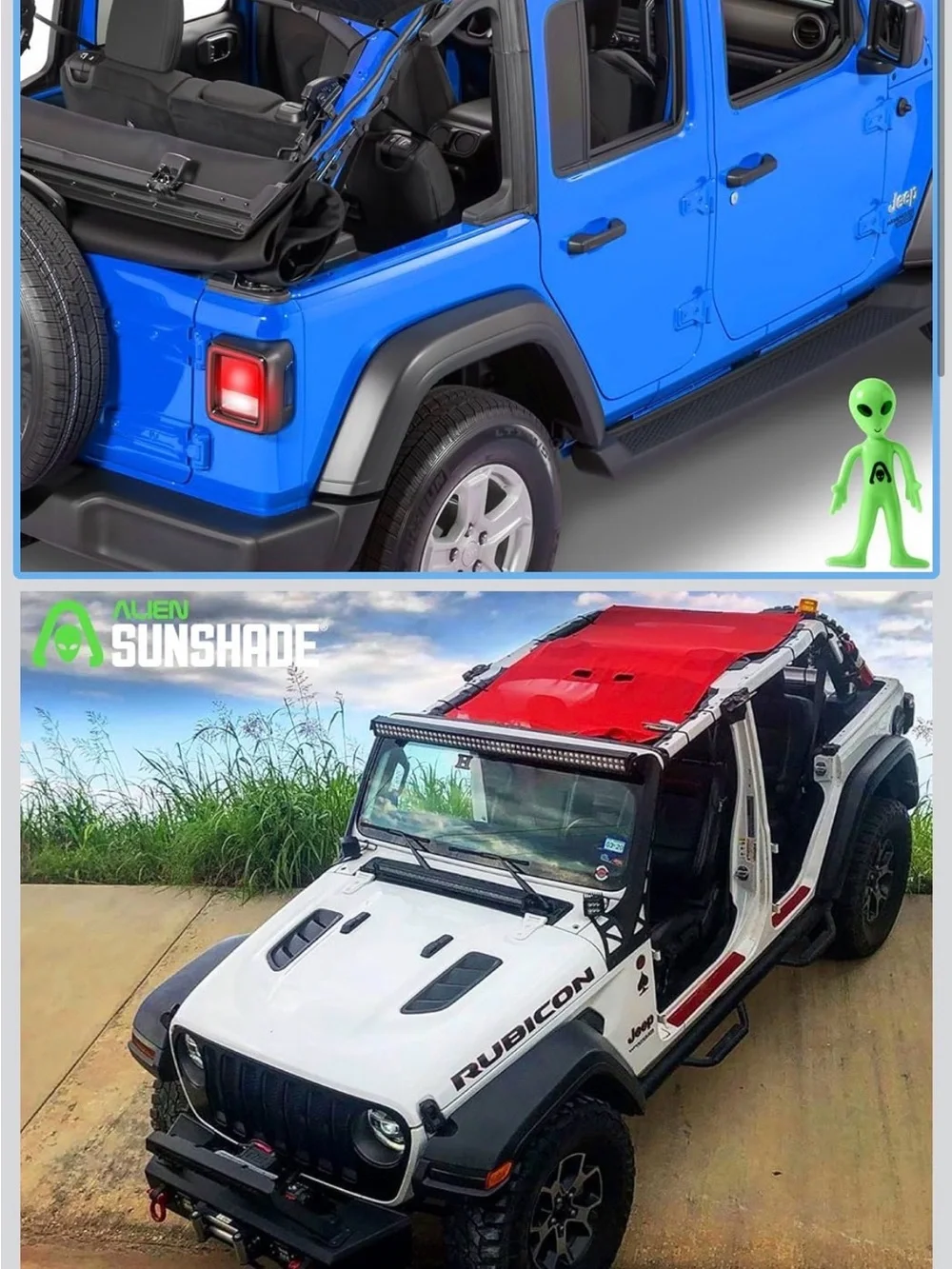 Alien Sunshade Jeep Wrangler Jlu Black (2018-2023)